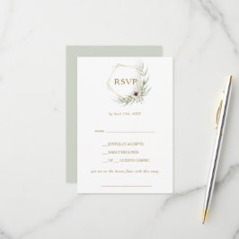 RSVP-Karte Eukalyptus Gold Geometric Song Request RSVP Karte