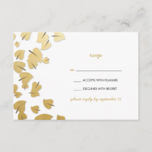 RSVP-Karte: Fallende Blätter mit Goldfolie RSVP Karte