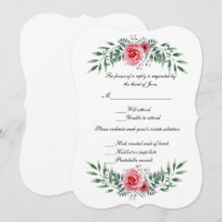 RSVP-Karte für Aquarellfarben Rosengarten