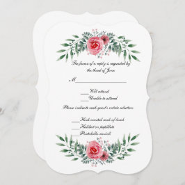 RSVP-Karte für Aquarellfarben Rosengarten Einladung