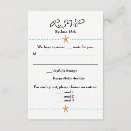 RSVP-Karte für Beach Themed mit Starfish Akzenten RSVP Karte