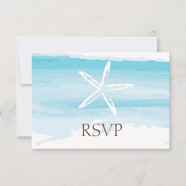 RSVP-Karte für Beach Wedding RSVP Karte (Vorderseite)