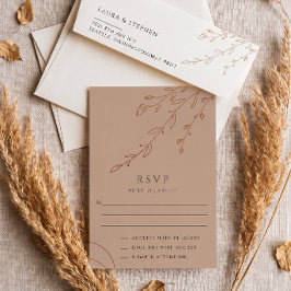 RSVP-Karte für beige Botanische Hochzeit Einladung