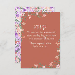 RSVP-Karte für Blumenpfirsiche, Lilac & Clay RSVP Karte