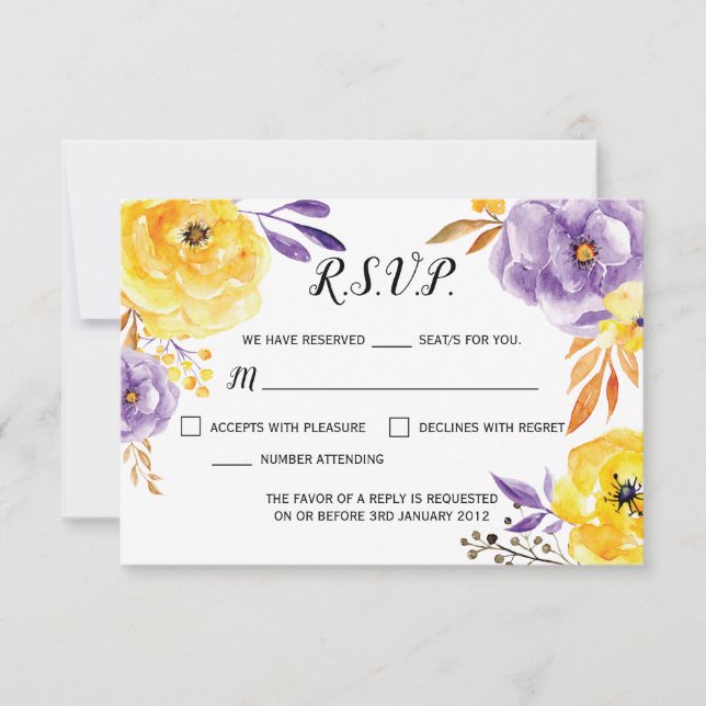 RSVP-Karte für Blumenzwiebeln RSVP Karte (Vorderseite)