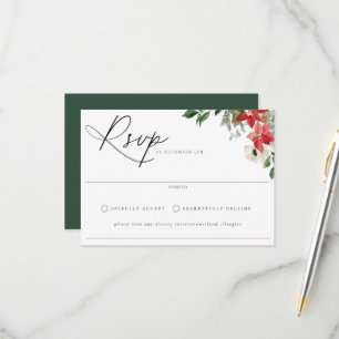 RSVP-Karte für botanische Chic Winter-Hochzeit RSVP Karte