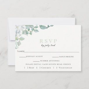 RSVP-Karte für botanische Hochzeiten in Dusty Sage RSVP Karte