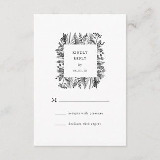 RSVP-Karte für botanisches Wasser RSVP Karte