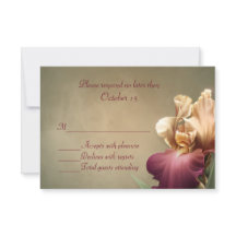 RSVP-Karte für Burgund und Cream Iris Wedding