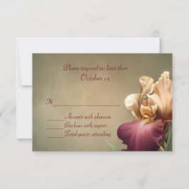 RSVP-Karte für Burgund und Cream Iris Wedding RSVP Karte