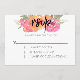 RSVP-Karte für Chic Pink und Orange Spring Einladung