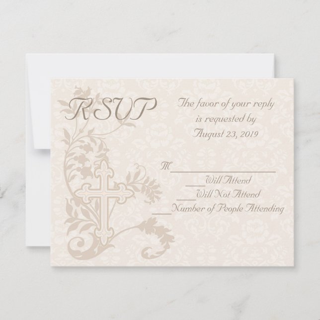 RSVP-Karte für christliches Kreuz Geblüht Hochzeit RSVP Karte (Vorderseite)