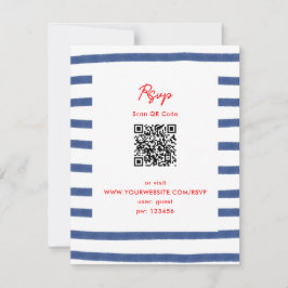 RSVP-Karte für das Leuchtturm Red Blue East Coast Einladung