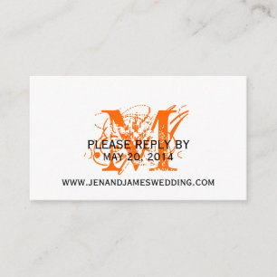 RSVP-Karte für das Orange Chic Monogramm auf der H Begleitkarte