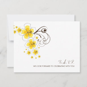 RSVP-Karte für den tropischen Hibiskus Yellow Beac RSVP Karte