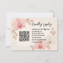 RSVP-Karte für den verzauberten Orchid QR Code
