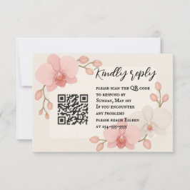 RSVP-Karte für den verzauberten Orchid QR Code RSVP Karte