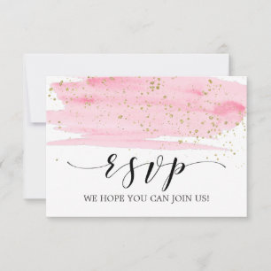 RSVP-Karte für die Auswahl der Watercolor Pink Blu RSVP Karte