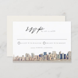 RSVP-Karte für die Hochzeit der Skyline von NEW YO Einladung