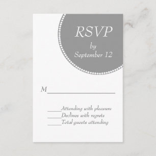 RSVP-Karte für die Hochzeit in Grau und Weiß RSVP Karte