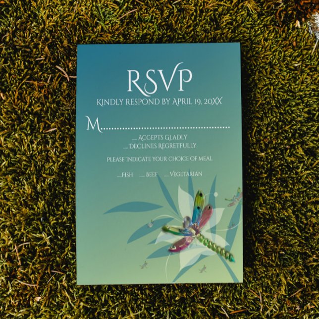 RSVP-Karte für die Hochzeit von Dragonfly RSVP Karte (Resting Dragonfly Wedding RSVP Card)