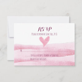 RSVP-Karte für die Hochzeit von rosa Herzklopfen RSVP Karte