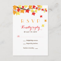 RSVP-Karte für die Hochzeit von weißem Ahorn-Blätt