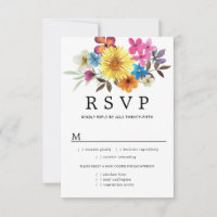 RSVP-Karte für die Sommerzeit, Wildblume