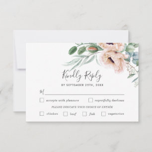 RSVP-Karte für die Wahl des Blütenblattes zum Hoch RSVP Karte