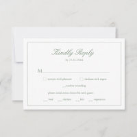 RSVP-Karte für die Wahl des Hochzeitssags Green Mo