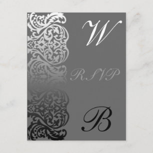 RSVP-Karte für Doppelmonogramm-Hochzeit RSVP Karte