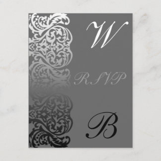 RSVP-Karte für Doppelmonogramm-Hochzeit RSVP Karte