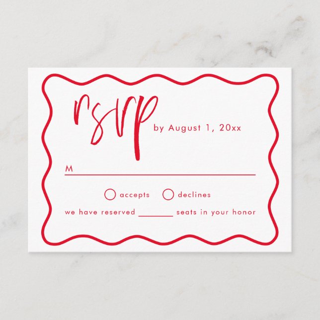 RSVP-Karte für einen fett formatierten Rahmen Begleitkarte (Vorderseite)