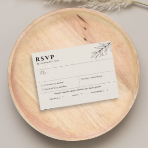 RSVP-Karte für einfache botanische Beige RSVP Karte