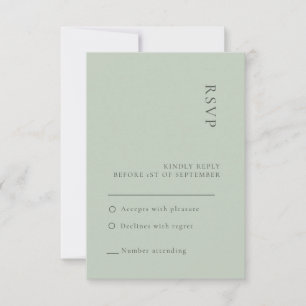 RSVP-Karte für einfache Seite Grüne Hochzeit Einladung