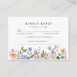 RSVP-Karte für Elegant Wild Blume Begleitkarte