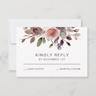 RSVP-Karte für elegante burgundy-Hochzeit im Herbs RSVP Karte
