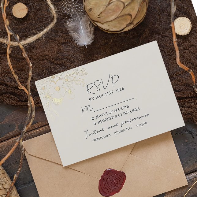 RSVP-Karte für elegante Hochzeitsmahlzeiten RSVP Karte (Von Creator hochgeladen)