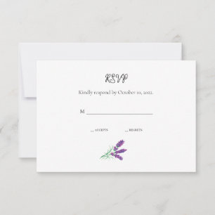 RSVP-Karte für elegante Lavendelhochzeit RSVP Karte