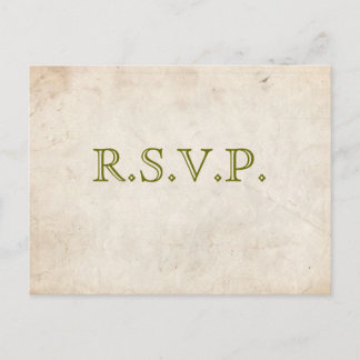 RSVP-Karte für elegantes grünes Pergament Einladungspostkarte