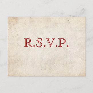 RSVP-Karte für elegantes rotes Pergament Einladungspostkarte