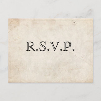 RSVP-Karte für elegantes Schwarzes Pergament Einladungspostkarte