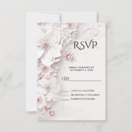 RSVP-Karte für Elfenbeinblütenpink RSVP Karte