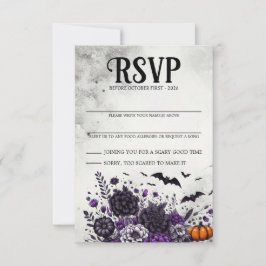 RSVP-Karte für Fledermäuse und Blume RSVP Karte