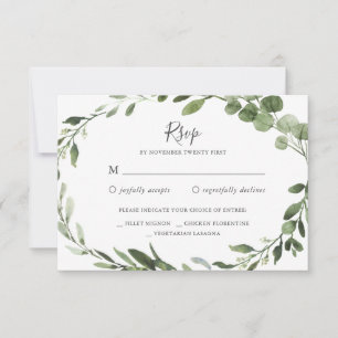 RSVP-Karte für Foliage Greenerity Wedding Einladung