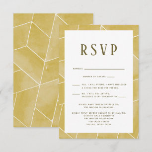 RSVP-Karte für gelbe geometrische Gala RSVP Karte