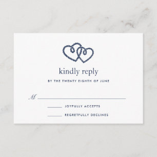 RSVP-Karte für gesenkte Herzen RSVP Karte
