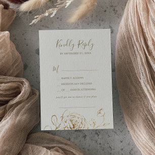 RSVP-Karte für Gildenblume und Gold-Song-Anfrage RSVP Karte