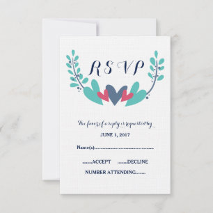 RSVP-Karte für Herz und Reben RSVP Karte