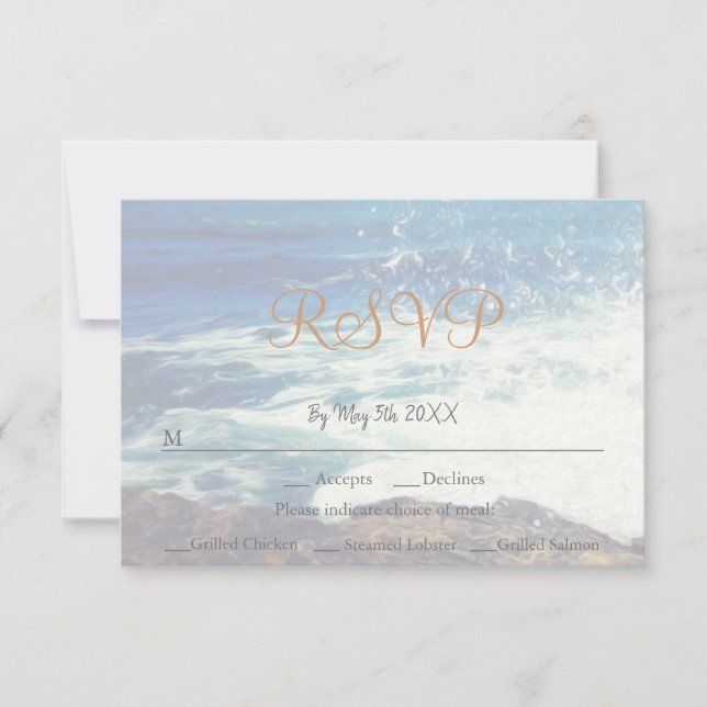RSVP-Karte für Hochzeiten am Strand RSVP Karte (Vorderseite)
